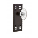 Nostalgic Warehouse Craftsman Plate w/ Oval Fluted Crystal Glass Door Knob