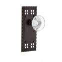 Nostalgic Warehouse Craftsman Plate w/ Round Clear Crystal Glass Door Knob