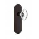 Nostalgic Warehouse Deco Plate w/ Oval Clear Crystal Glass Door Knob