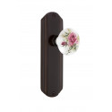 Nostalgic Warehouse Deco Plate w/ White Rose Porcelain Door Knob