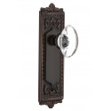 Nostalgic Warehouse Egg & Dart Plate w/ Oval Clear Crystal Glass Door Knob