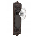 Nostalgic Warehouse EADOFC Egg & Dart Plate w/ Oval Fluted Crystal Glass Door Knob