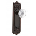 Nostalgic Warehouse Egg & Dart Plate w/ Round Clear Crystal Glass Door Knob
