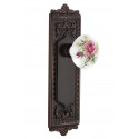 Nostalgic Warehouse Egg & Dart Plate w/ White Rose Porcelain Door Knob
