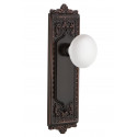 Nostalgic Warehouse Egg & Dart Plate w/ White Porcelain Door Knob