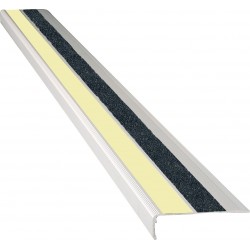 American Permalight 83-40447L 2-5/8" x 48" Extruded 90deg. Angled Aluminum Stair Nosing - Photoluminescent