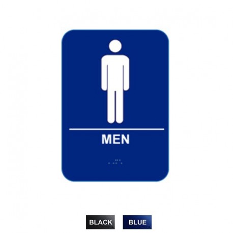 Cal-Royal M68 BL M68 Men with Braille Pictogram Text 6" x 8" Sign