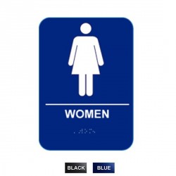 Cal-Royal W68 Women with Braille Pictogram Text 6" x 8" Sign