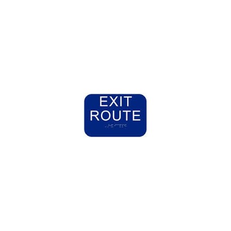 Cal-Royal CAEXRT4534 Exit Route with Braille Text 6" x 6",Blue