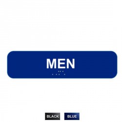 Cal-Royal M1346 Men with Braille Text 1 3/4" x 6" Sign