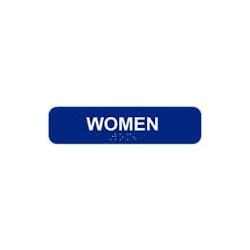 Cal-Royal W1346 Women with Braille Text 1 3/4" x 6" Sign