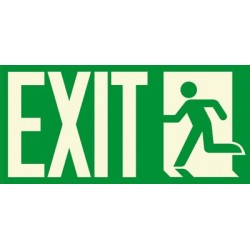 American Permalight EXIT Photoluminescent Aluminum Signage