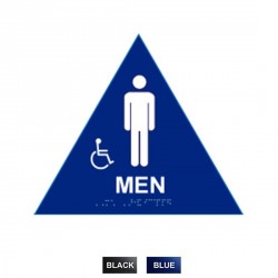 Cal-Royal MHS6A Men Sign Raised and Braille and Handicap Logo 10 1/2" High Triangle