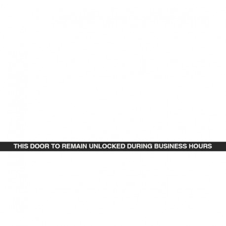 Cal-Royal WDC13 This Door to Remain Unlocked During Business Hour Sign White on Black