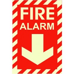 American Permalight Fire Alarm Photoluminescent Emergency & Fire Safety Sign