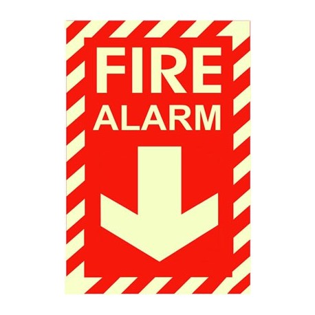 American Permalight Fire Alarm Photoluminescent Emergency & Fire Safety Sign