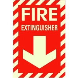 American Permalight FIRE EXTINGUISHER Photoluminescent Sign