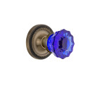 Nostalgic Warehouse ROPCRC Rope Rosette w/ Crystal Cobalt Glass Door Knob