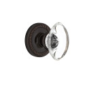 Nostalgic Warehouse ROPO Rope Rosette w/ Oval Crystal Glass Door Knob