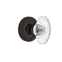 Nostalgic Warehouse Rope Rosette w/ Oval Fluted Crystal Glass Door Knob