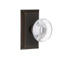 Nostalgic Warehouse Studio Plate w/ Round Clear Crystal Glass Door Knob
