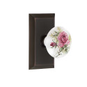 Nostalgic Warehouse Studio Plate w/ White Rose Porcelain Door Knob