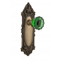 Nostalgic Warehouse Victorian Plate w/ Crystal Emerald Glass Door Knob