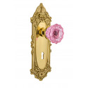 Nostalgic Warehouse Victorian Plate w/ Crystal Pink Glass Door Knob