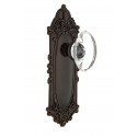 Nostalgic Warehouse Victorian Plate w/ Oval Clear Crystal Glass Door Knob