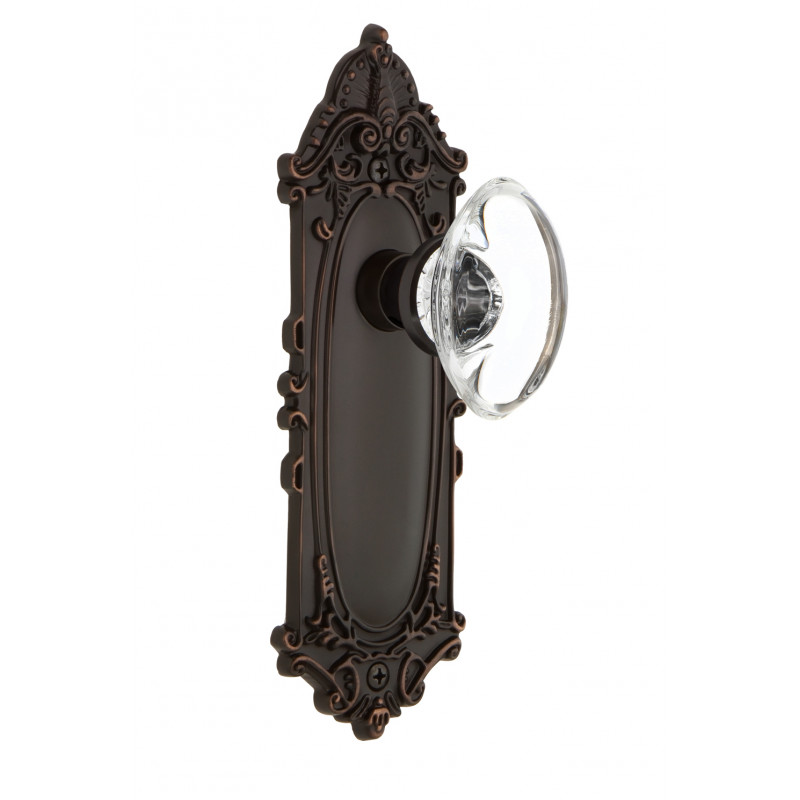 Nostalgic Warehouse VICO Victorian Plate w/ Oval Crystal Door Knob