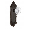 Nostalgic Warehouse Victorian Plate w/ Round Clear Crystal Glass Door Knob