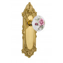 Nostalgic Warehouse Victorian Plate w/ White Rose Porcelain Door Knob