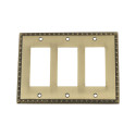 Nostalgic Warehouse EADSWPLTR3 Egg & Dart Switch Plate w/ Triple Rocker