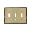 Nostalgic Warehouse EADSWPLTT3 Egg & Dart Switch Plate w/ Triple Toggle