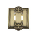 Nostalgic Warehouse MEASWPLTT2 Meadows Switch Plate w/ Double Toggle