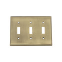 Nostalgic Warehouse NYKSWPLTT3 New York Switch Plate w/ Triple Toggle