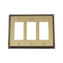 Nostalgic Warehouse ROPSWPLTR3 Rope Switch Plate w/ Triple Rocker