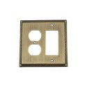 Nostalgic Warehouse ROPSWPLTRD Rope Switch Plate w/ Rocker & Outlet