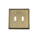 Nostalgic Warehouse ROPSWPLTT2 Rope Switch Plate w/ Double Toggle