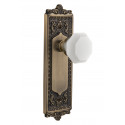 Nostalgic Warehouse EADWAW Egg & Dart Plate w/ Waldorf White Milk Glass Knob