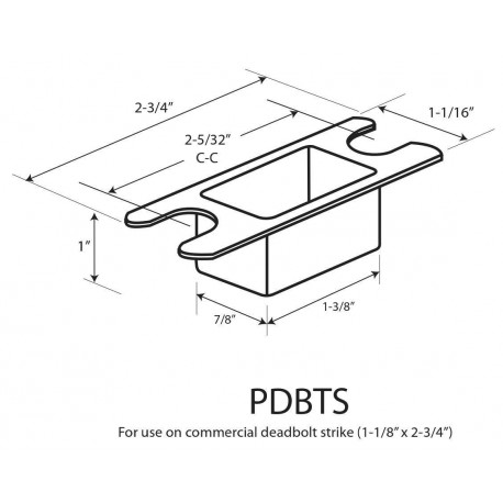 Cal-Royal PDBTS Plastic Dust Box for Deadbolt T2STRK Strike