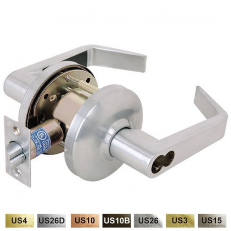 Cal-Royal COM ICCOM05 US26D COMMANDER Series Heavy Duty Cylindrical Leverset with Clutch, Prepped For LFIC Schlage