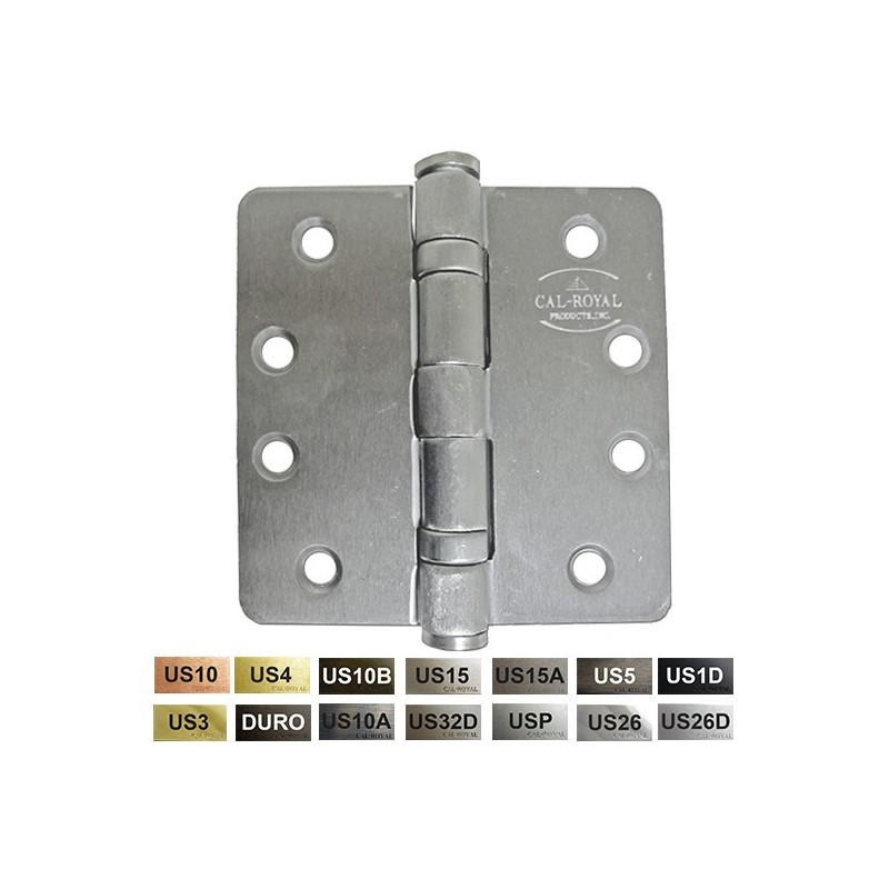 Cal-Royal BBRC45 Full Mortise Standard Weight Two Ball Bearing Hinge, 4