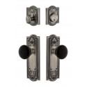 Grandeur Parthenon Plate w/ Coventry Knob & Matching Deadbolt