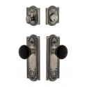 Grandeur Parthenon Long Plate w/ Coventry Knob & Matching Deadbolt