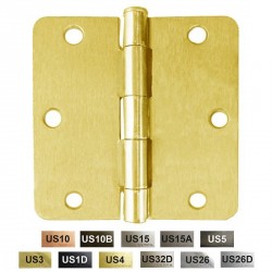 Cal-Royal RH61 Full Mortise Residential Weight Plain Bearing Round Corner 3 1/2" x 3 1/2", 1/4" Radius