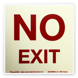 American Permalight 600098IBC Aluminum NO EXIT sign, Self-adhesive