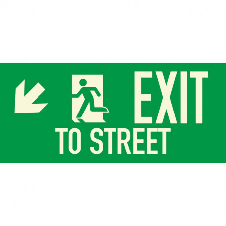 American Permalight 86-60337 EXIT TO STREET Photoluminescent Aluminum Signage for New York City