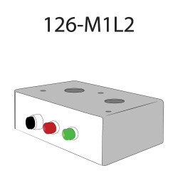 Deltrex 126-M1L2 Series Coordinated Snap-Action Momentary Push Call Button Activator with one Black, Green, and Red LED