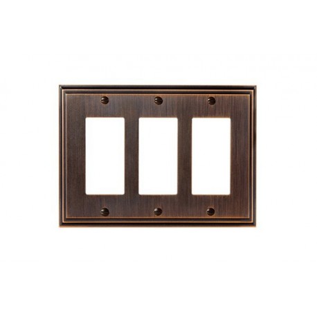 Amerock BP36520 BP36520ORB Mulholland 3 Rocker Wall Plate, Oil-Rubbed Bronze Mulholland